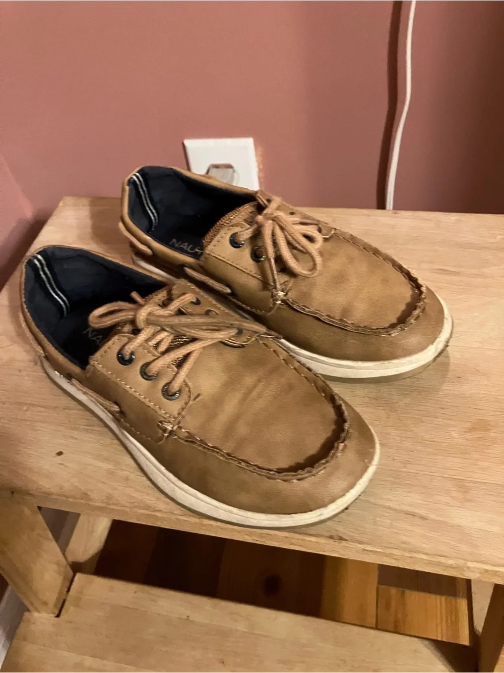 Boys’ Casual Tan Boat Shoes - Lace-Up Comfort